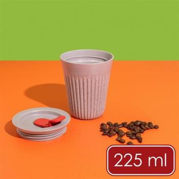 《La Cafetiere》TheBeanie環保隨行杯(紅蓋迷霧灰225ml) | 可微波杯 隨身咖啡杯 隨身水壺 直飲杯 環保杯