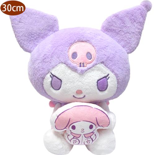 三麗鷗酷洛米絨毛娃娃玩偶抱枕抱美樂蒂款30公分 528701(生日禮物 聖誕節)【卡通小物】