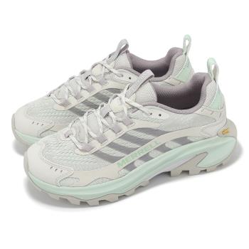 Merrell 戶外鞋 Moab Speed 2 女鞋 米白 紫 綠 緩衝 黃金大底 抓地 健行 登山鞋 ML038520