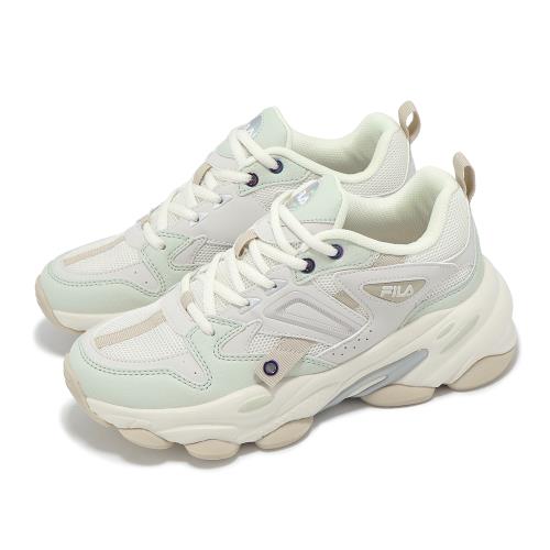Fila 休閒鞋 Fantacy 女鞋 米白 綠 拼接 緩衝 老爹鞋 斐樂 5C304Z671