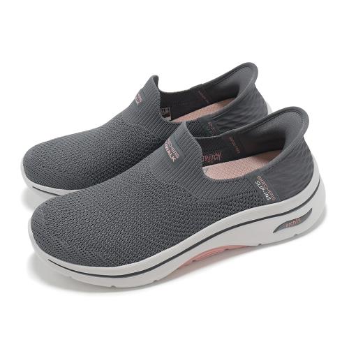 Skechers 休閒鞋 Go Walk Arch Fit 2-VAL Slip-Ins 女鞋 灰粉 套入式 健走鞋 125310CCPK