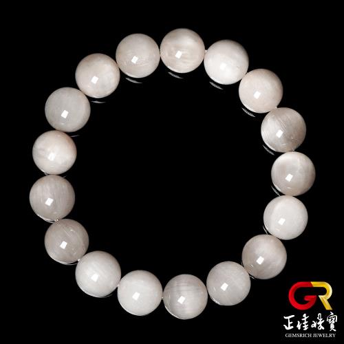 【正佳珠寶】 白兔毛 頂級滿絲貓眼白兔毛 11.8-12.3mm 白兔毛手珠｜日本彈力繩
