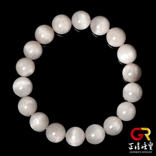 【正佳珠寶】白兔毛 頂級滿絲貓眼白兔毛 10.8-11.3mm 白兔毛手珠｜日本彈力繩