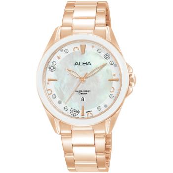 ALBA 雅柏 璀璨珍珠貝氣質腕錶/玫瑰金/33mm (VJ22-X435K/AH7DV0X1)
