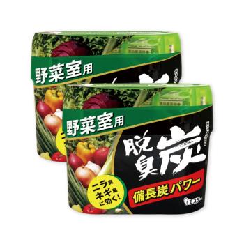 (2盒超值組)日本ST雞仔牌-脫臭炭強力消臭凝膠型備長炭冰箱薄型除臭劑1入/盒-蔬果綠140g(冷藏室防串味除臭,蔬果室吸附異味,活性炭冷凍庫去味)
