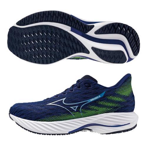 Mizuno 美津濃 慢跑鞋 男鞋 4E超寬楦 WAVE RIDER 28 藍【運動世界】J1GC240453