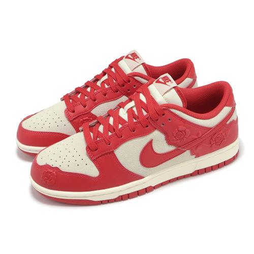 Nike 休閒鞋 Wmns Dunk Low Red Roses 女鞋 紅 米白 紅玫瑰 浮雕 HF1986-100