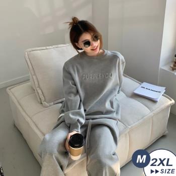 【LANNI 藍尼】★韓系ins時尚寬鬆衛衣長褲兩件套(上衣/女裝/休閒/運動服)