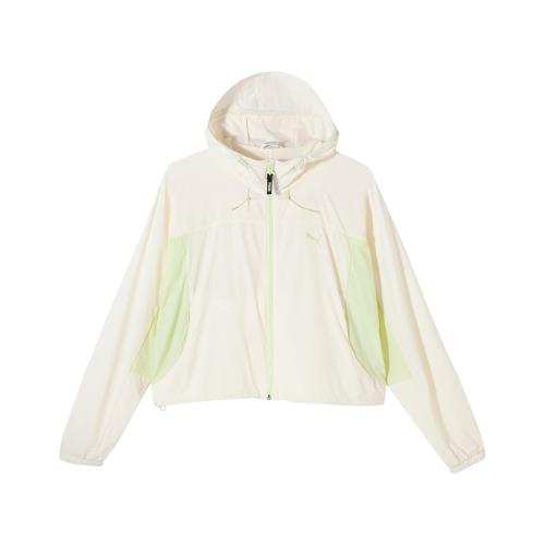 Puma 外套 Urban Cool UV Jacket 女款 白 綠 抗UV 短版 寬鬆 連帽外套 62837665
