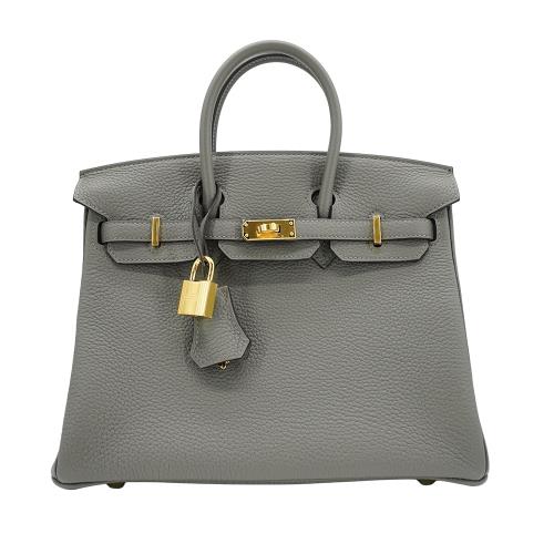 Hermes Birkin 25 Togo牛皮金釦手提包(B刻/OL積雲灰)