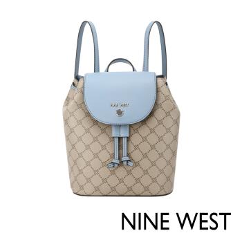 NINE WEST UNA 經典掀蓋後揹包-拼接藍(147831)