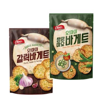 【歐邁福】法式麵包餅乾80g (香蒜奶油口味/青陽辣椒口味)