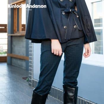 Kinloch Anderson 格紋小熊紋老爺長褲 金安德森女裝(KA0962008 深紫/深藍)