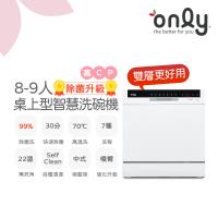 OKD08-M22 嵌入式洗碗機適合8-9人家庭使用，尺寸595x550x500mm，重量25.5kg，110V電壓，中國製造，BSMI許可字號R3F685，提供3年以上保固。崁入式設計需專業安裝，高效清潔碗盤，節省時間與空間，是現代廚房理想選擇。