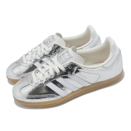 adidas 德訓鞋 Samba OG W 女鞋 銀 白 復古 休閒鞋 爆裂紋 愛迪達 JR0035