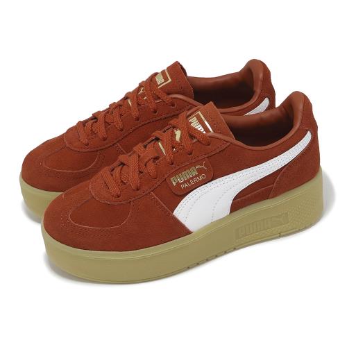 Puma 休閒鞋 Palermo Elevata Wns 女鞋 紅棕 白 麂皮 復古 膠底 厚底 德訓鞋 39934803