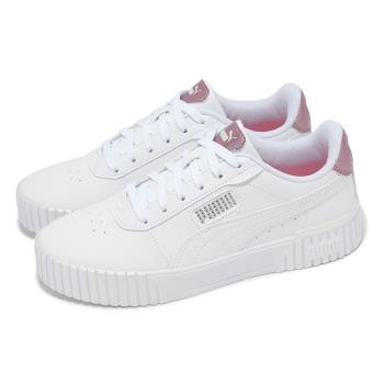 Puma 休閒鞋 Carina 2.0 Girlpower 女鞋 白 粉 炫彩 皮革 復古 小白鞋 39509501