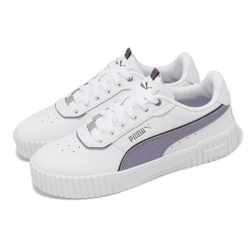 Puma 休閒鞋 Carina 2.0 Lux 女鞋 白 紫 皮革 復古 小白鞋 39501710