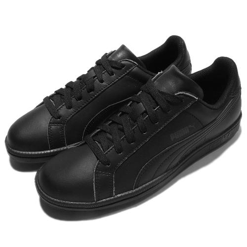 Puma 休閒鞋 Puma Smash L 男鞋 女鞋 黑 皮革 全黑 情侶鞋 35672204
