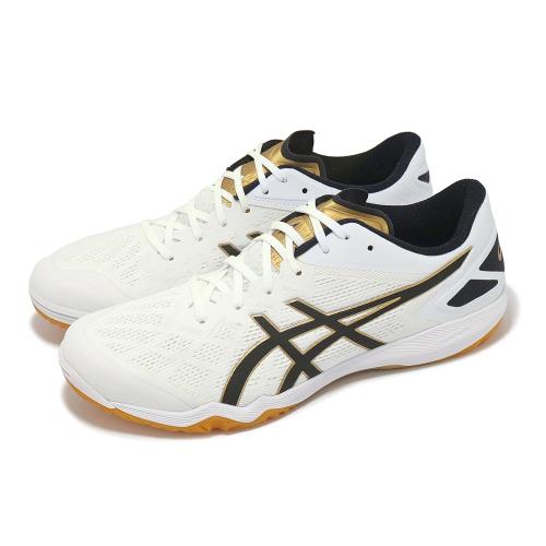 Asics 桌球鞋 Attack Dominate FF 2 男鞋 白 黑 橘 輕量 室內運動 運動鞋 亞瑟士 1073A010103