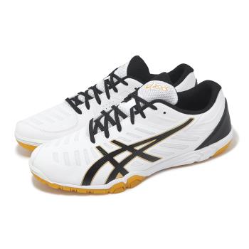 Asics 桌球鞋 Attack Excounter 2 男鞋 白 黑 膠底 支撐 室內運動 運動鞋 亞瑟士 1073A002104