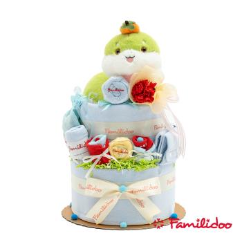 【Familidoo 法米多】蛇年三層尿布蛋糕 藍色 彌月禮盒