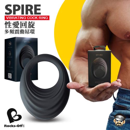 英國 ROCKS-OFF 性愛迴旋 多頻震動液態矽膠屌環 SPIRE VIBRATING COCK RING