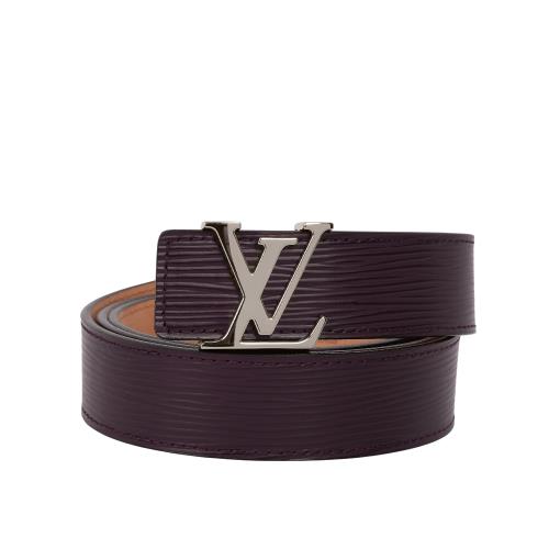 展示商品_LV Initiales 銀釦EPI皮革寬3cm皮帶 90cm(深紫色)