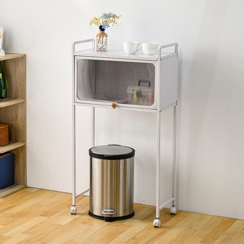 IKLOO_移動式掃地機器人置物架 (收納架 推車 貓砂盆置物架 零食櫃 客廳收納)