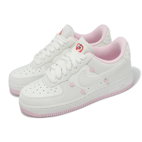 Nike 休閒鞋 Wmns Air Force 1 07 女鞋 男鞋 粉 米白 情人節 愛心 AF1 經典 HV5992-111