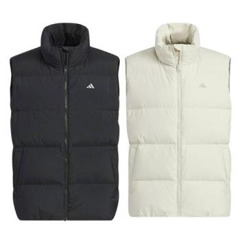 【下殺】Adidas 立領羽絨背心 男裝 反光 黑/米【運動世界】JC6822/JJ4963