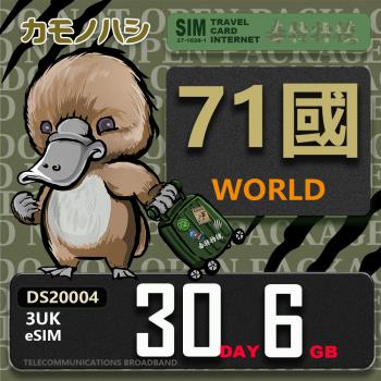 【鴨嘴獸 旅遊網絡卡】3UK eSIM 歐洲 30天6GB 用完斷網 網絡卡 歐洲上網絡卡 免換卡