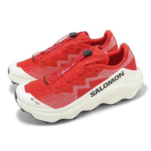 Salomon 越野跑鞋 S/LAB Ultra Glide 男鞋 紅 白 抽繩 緩衝 抓地 戶外 運動鞋 薩洛蒙 L47701200