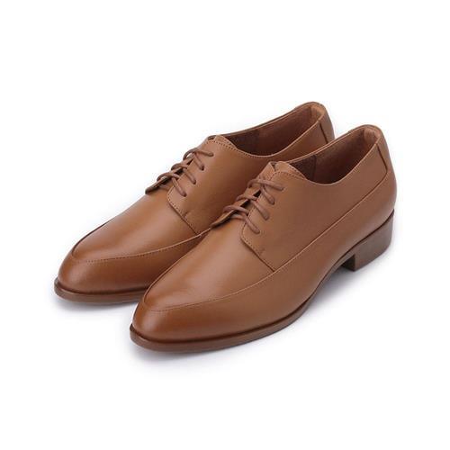 LUZZI 尖頭綁帶牛津鞋 棕 女鞋 鞋全家福