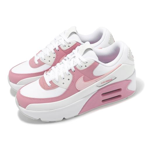 Nike 休閒鞋 Air Max 90 LV8 女鞋 粉紅 白 氣墊 運動鞋 厚底 增高 FD4328-110