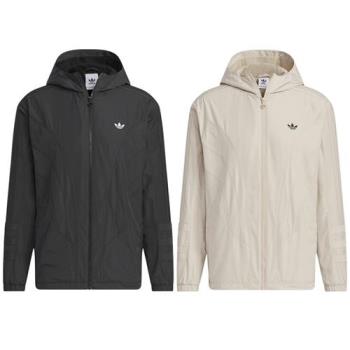 【下殺】Adidas 連帽外套 男裝 風衣 輕量 黑/米【運動世界】JD6392/JD6393