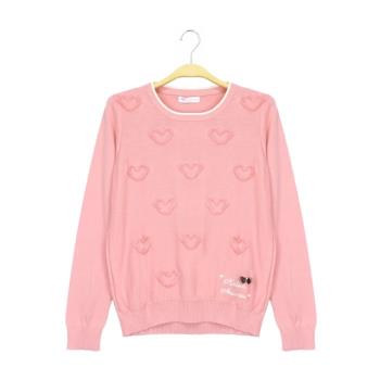 Kinloch Anderson 滿版愛心刺繡針織上衣 金安德森女裝(KA0869028 粉/灰/黃)
