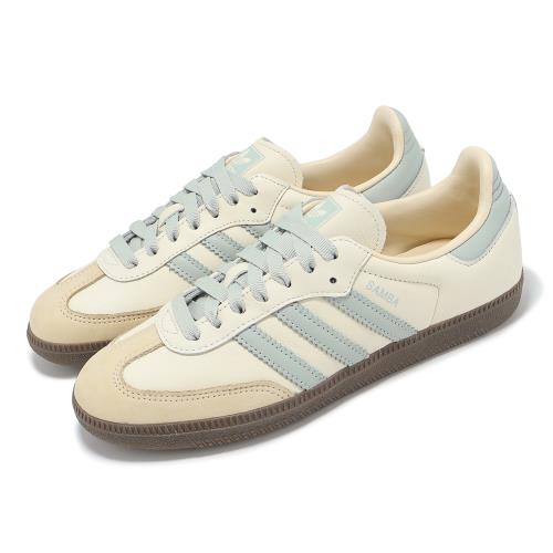 adidas 德訓鞋 Samba OG W 女鞋 米白 藍 復古 休閒鞋 焦糖底 愛迪達 JH7299