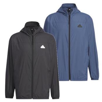 【下殺】Adidas 連帽外套 男裝 口袋 尼龍 黑/藍【運動世界】IT3940/IT3941