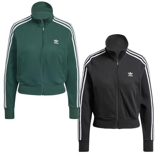 【下殺】Adidas 立領外套 女裝 針織 修身 棉質 深綠/黑【運動世界】IW3162/IY7278