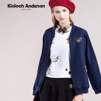 Kinloch Anderson 可愛補丁設計菱格外套 金安德森女裝(KA0866011 藏青)