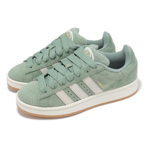 adidas 休閒鞋 Campus 00S W 女鞋 綠 米白 麂皮 膠底 復古 Y2K 三葉草 愛迪達 JI2753