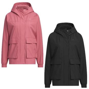 【下殺】Adidas 連帽外套 女裝 正面翻蓋口袋 寬鬆 玫紅/黑【運動世界】JG3811/JG3812