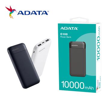 ADATA 威剛 C100 10000mAh 20W PD/QC薄型輕量極速快充行動電源 (2色可選)