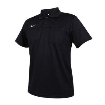 MIZUNO 男短袖POLO衫-臺灣製 上衣 休閒 慢跑 咖啡紗
