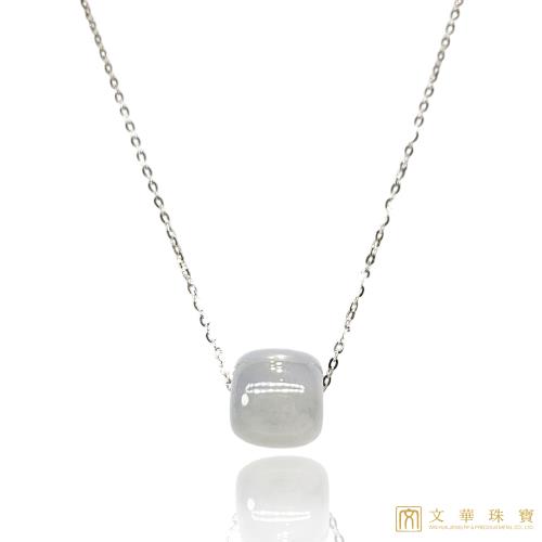 【文華珠寶】翡翠冰種路路通項鍊 18K金