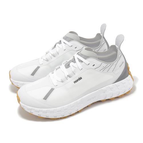 norda run 越野跑鞋 001 M 男鞋 白 灰 無縫 一體式 襪套 輕量 緩衝 膠底 黃金大底 戶外 運動鞋 001MWHG