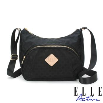 【ELLE Active】波卡圓點系列-側揹包/斜揹包-小-黑色
