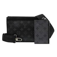 Louis Vuitton LV M81124 GASTON 經典Monogram黑花紋二合一斜背包