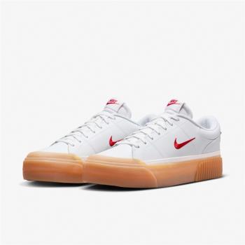 Nike 餅乾鞋 Wmns Court Legacy Lift 女鞋 白 紅 厚底 增高 休閒鞋 小白鞋 FV5526-103